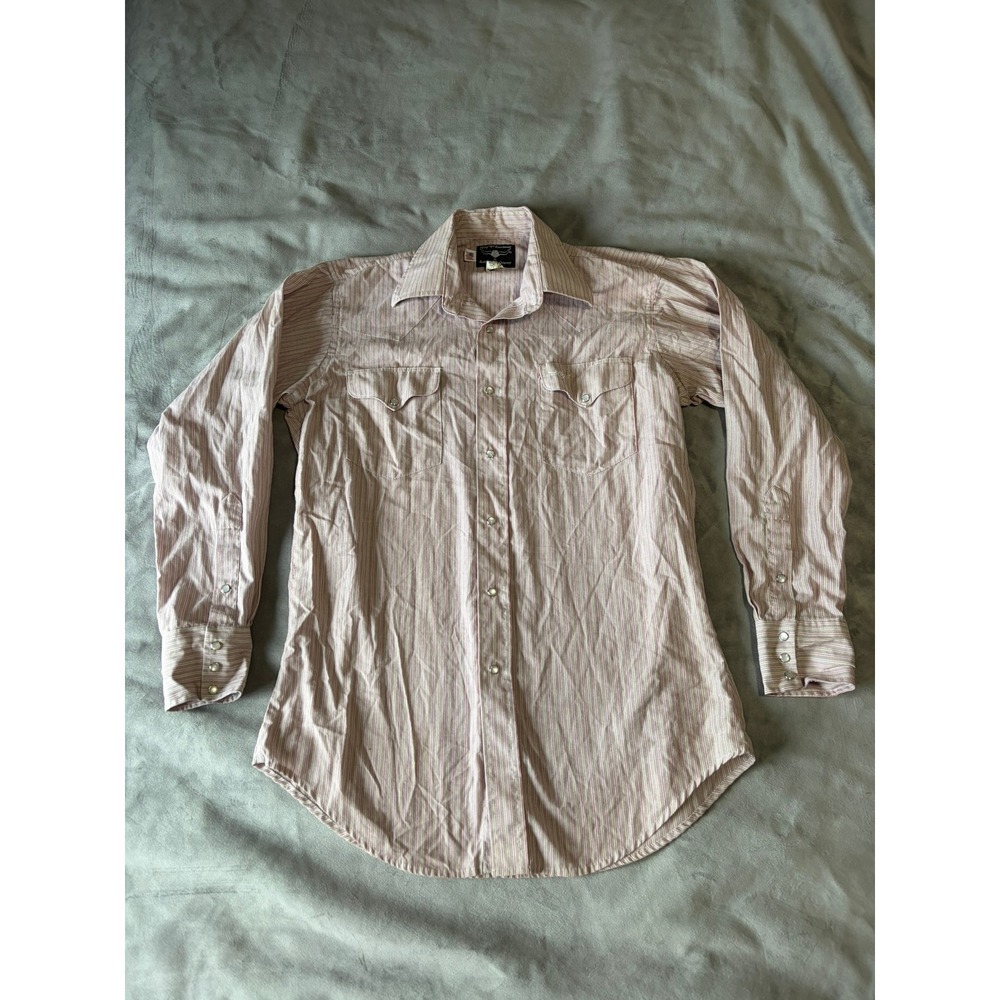 Flying R Ranchwear Mens Vintage Western Pearl Snap Stripe Shirt 15.5 33 USA Made